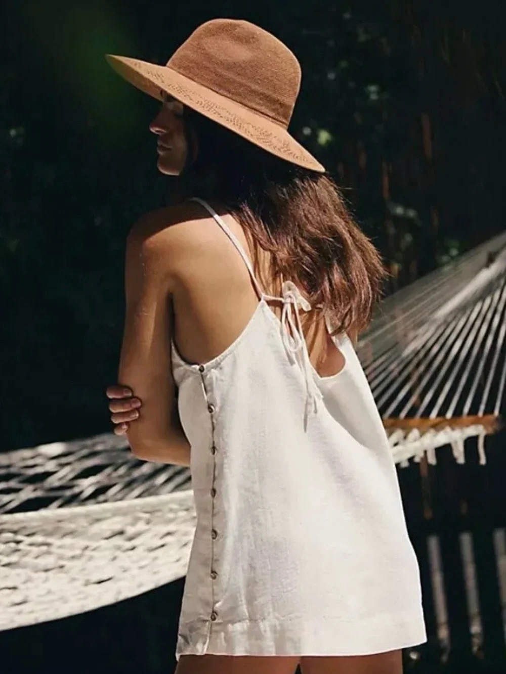 FREE PEOPLE Free-Est - Beachside Cotton-Linen Mini Medium White NWT
